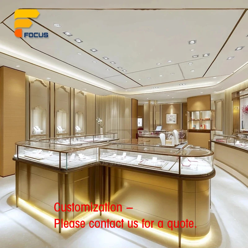 Interior Design Lighting Layout - ออกแบบร้านขายเครื่องประดับหรูหรา ตู้โชว์กระจกอัลตร้าพร้อมไฟในตัว ร้านขายเครื่องประดับในห้างสรรพสินค้า ตกแต่งภายในบูติก