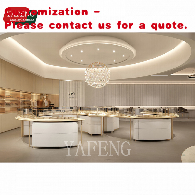Interior Design Lighting Layout - แบบจำลอง 3 มิติ ร้านขายเครื่องประดับหรูหราทันสมัย พร้อมแผนผังการจัดวาง แสงไฟ